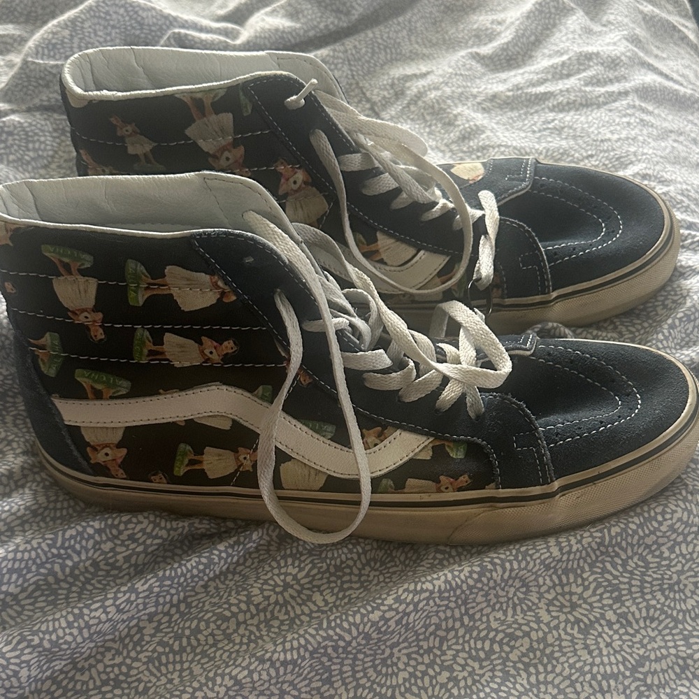 Euc Vans High-Top Sneakers - navy blue with hula girl Design men size 12